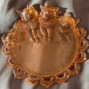 Westmoreland Rare pink cat plate